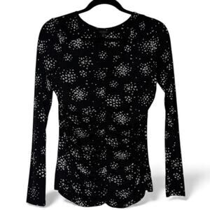 Semantiks Black and White Floral Long Sleeve Top